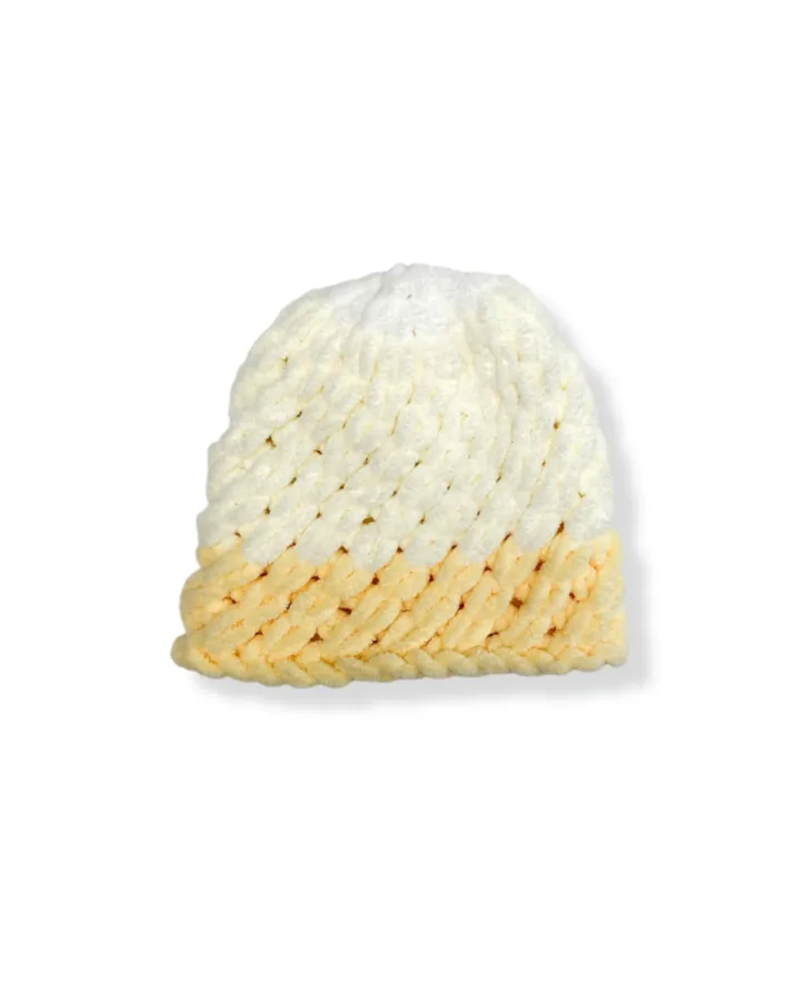 HandMade čepička žluto-bílá