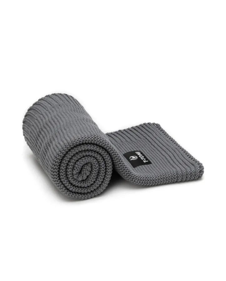 Pletená deka dark grey waves