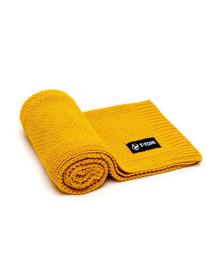 Pletená deka mustard