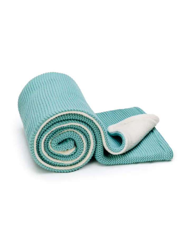 Pletená deka warm mint waves