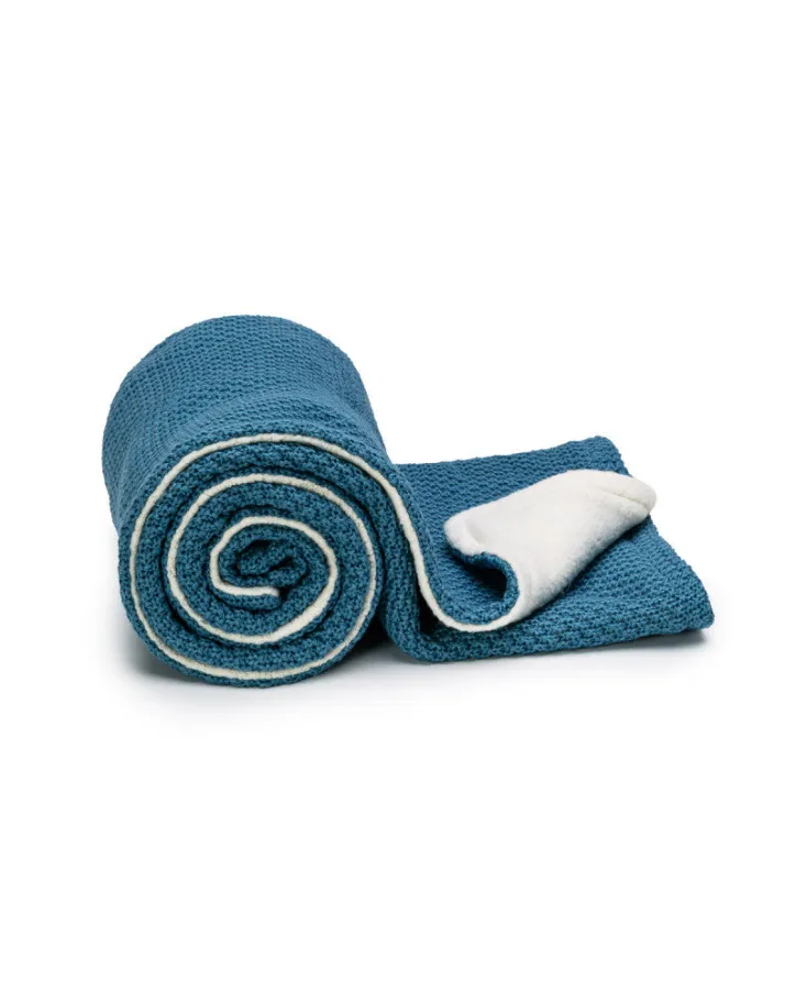Pletená deka warm petrol blue
