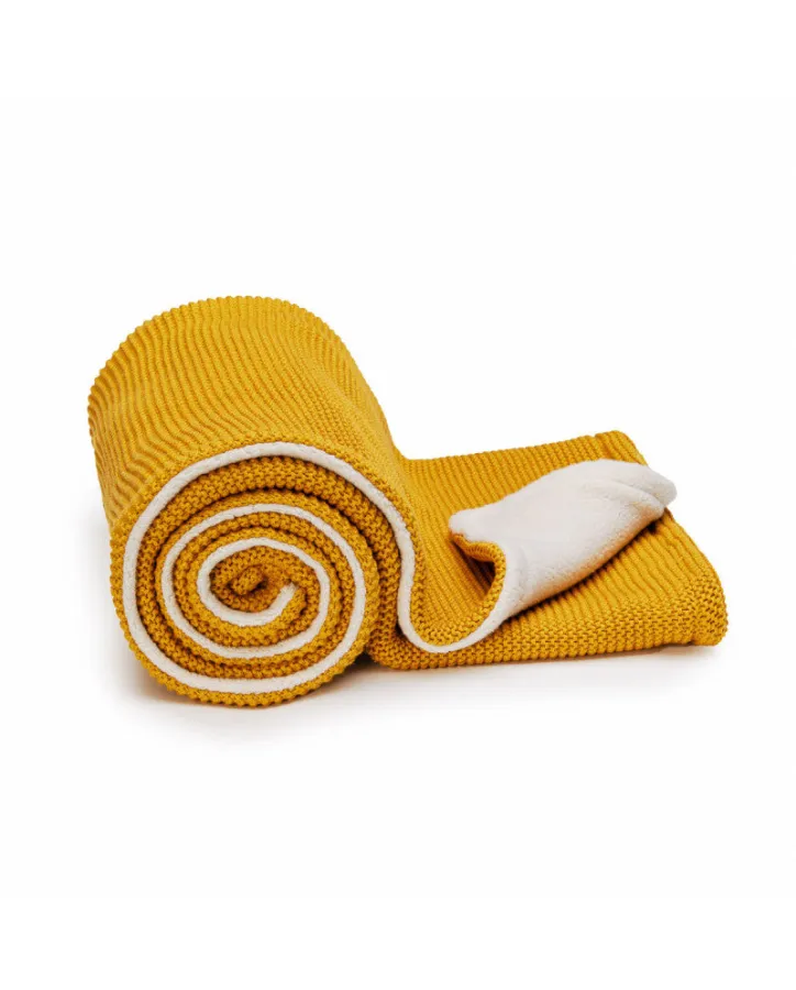 Pletená deka warm mustard waves