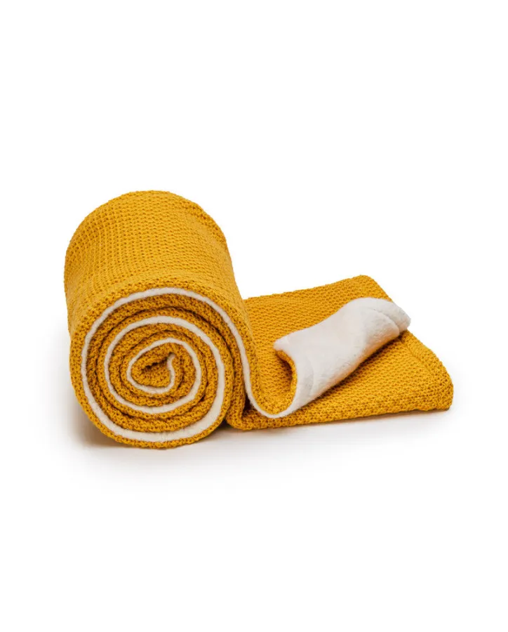 Pletená deka warm mustard