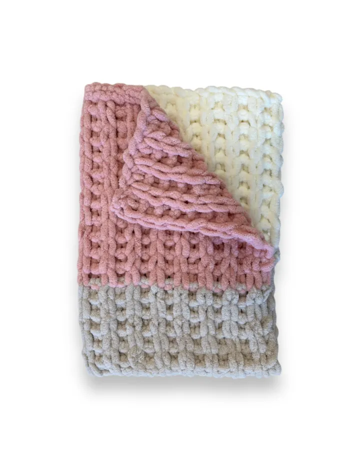 HandMade deka trio růžová-krémová-béžová 60x90cm