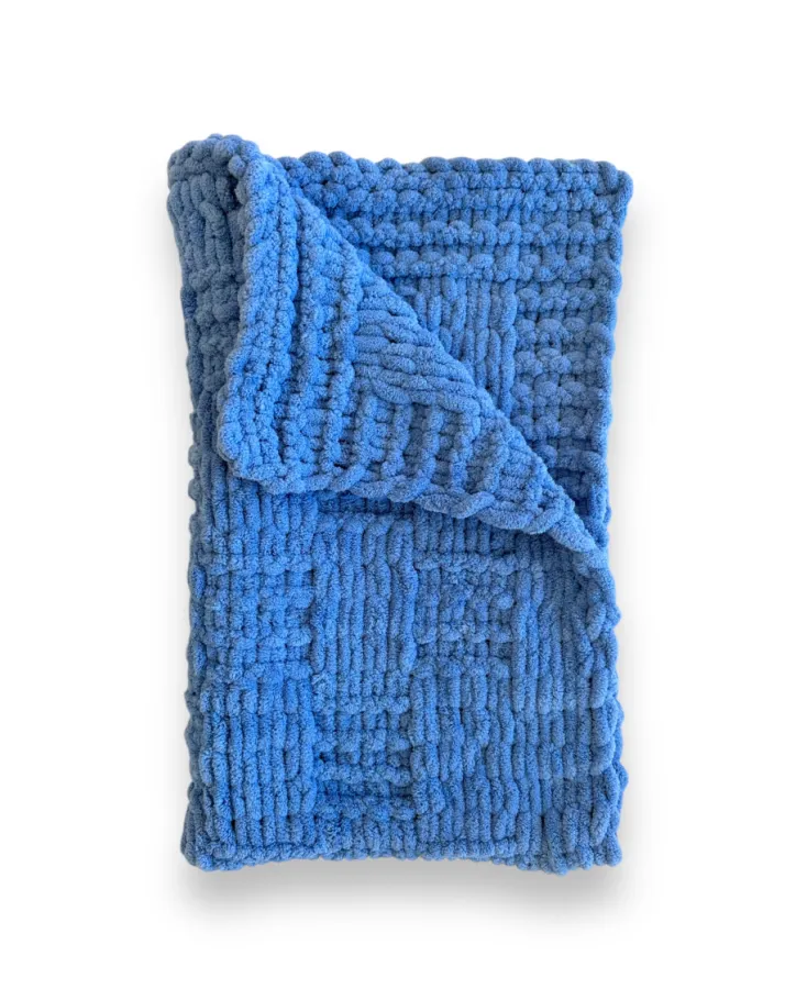 HandMade deka modrá vzor kostka 70x100cm