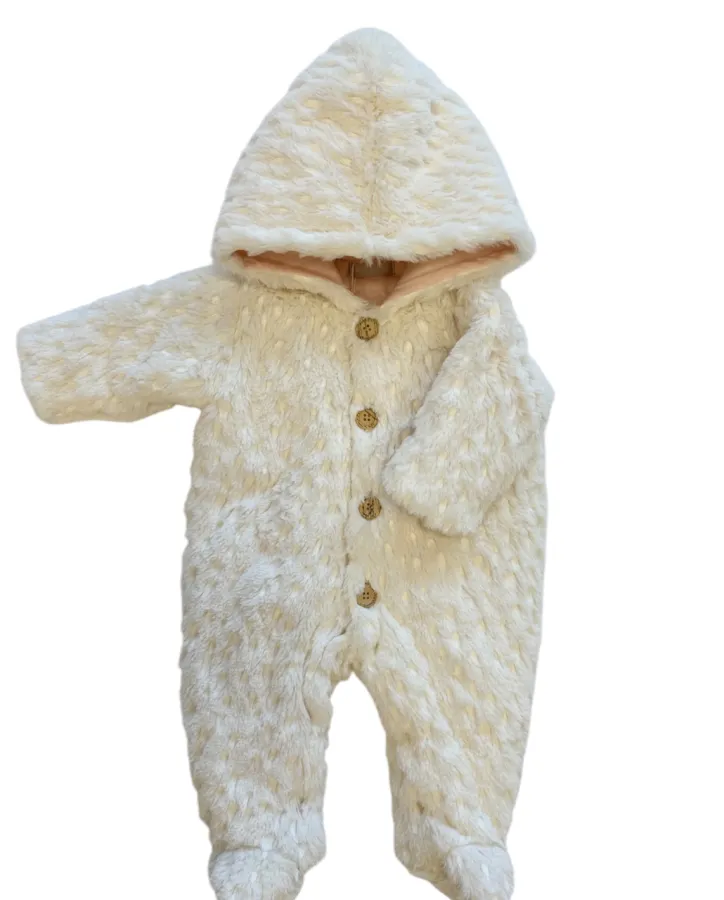 Furry jumpsuit, cream
