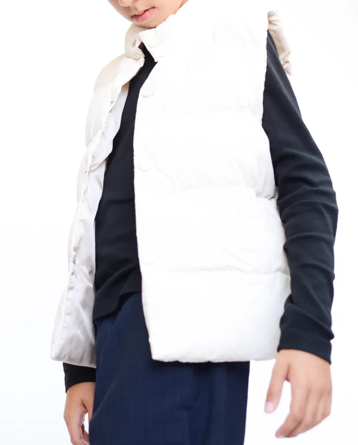 Cream vest, buttons