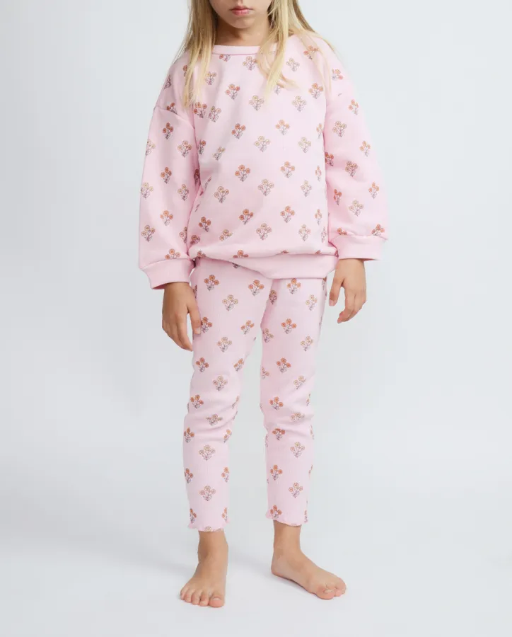 Pink tracksuit, flower print