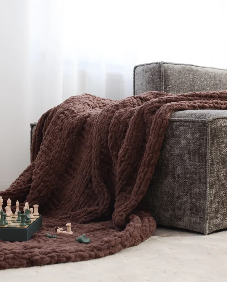 HandMade blanket cold brown 140x200
