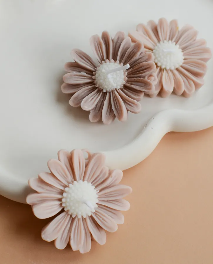 Sójová svíčka kopretina hnědá, 3ks