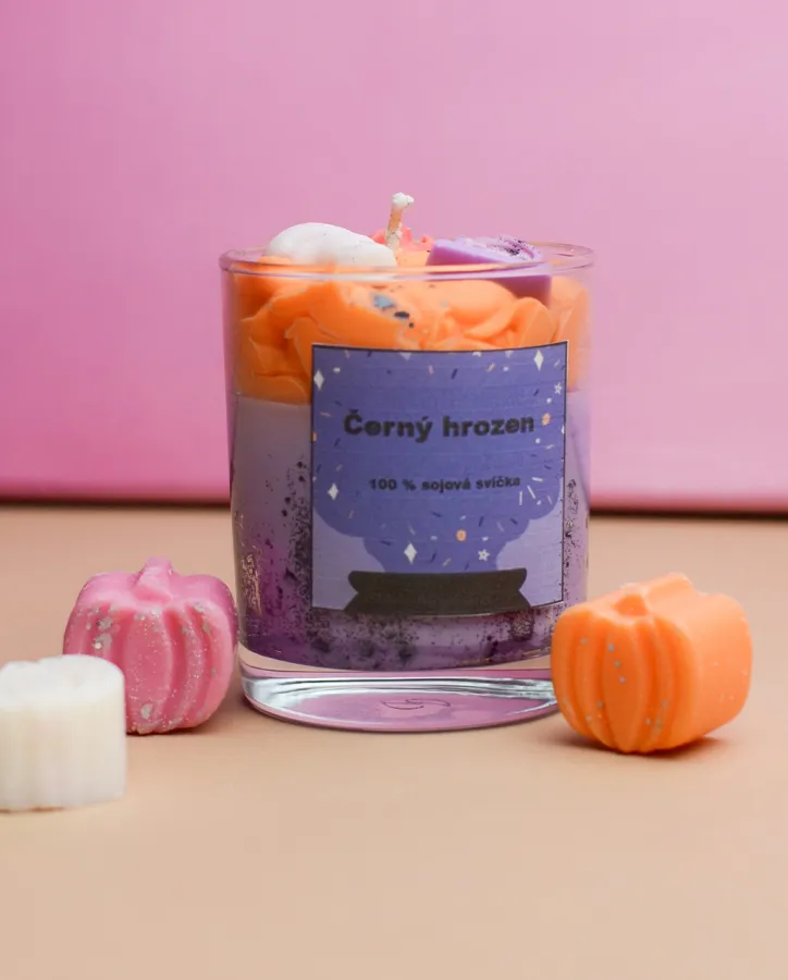 Sójová svíčka Halloween, černý hrozen
