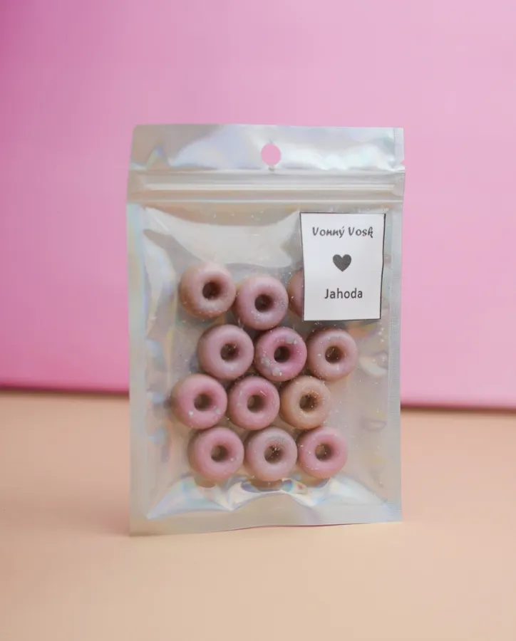Vonný vosk jahodový donut, 12ks