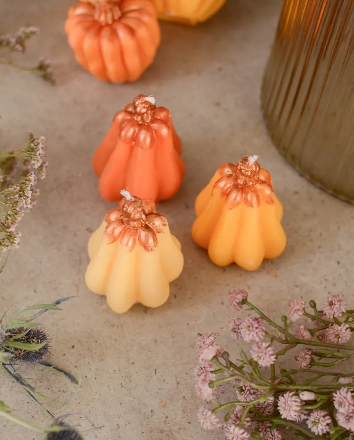 Sójová svíčka dýně vysoká, 3ks