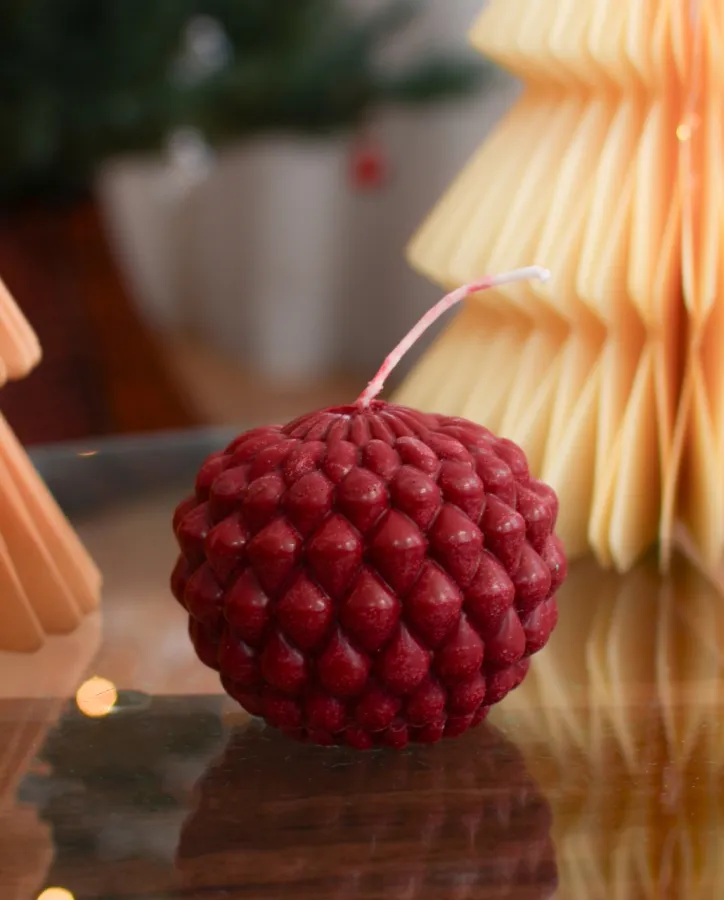 Sójová svíčka kulatá šupinatá vínová