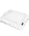 Organic muslin pillow with ruffle white