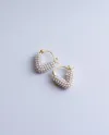 Elegant Heart-Shaped Pearl Hoop Earrings - náušnice